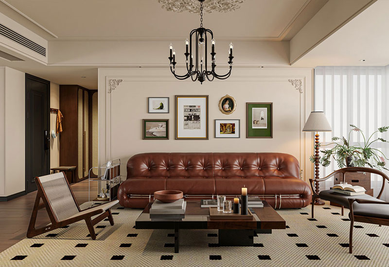 騰威城140平米中古風四居室裝修效果圖